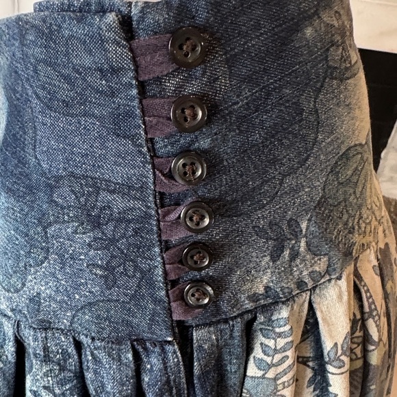 Vintage Polo Jeans Ralph Lauren Blue Floral Cotton Denim Skirt Size 6 - Picture 4 of 15